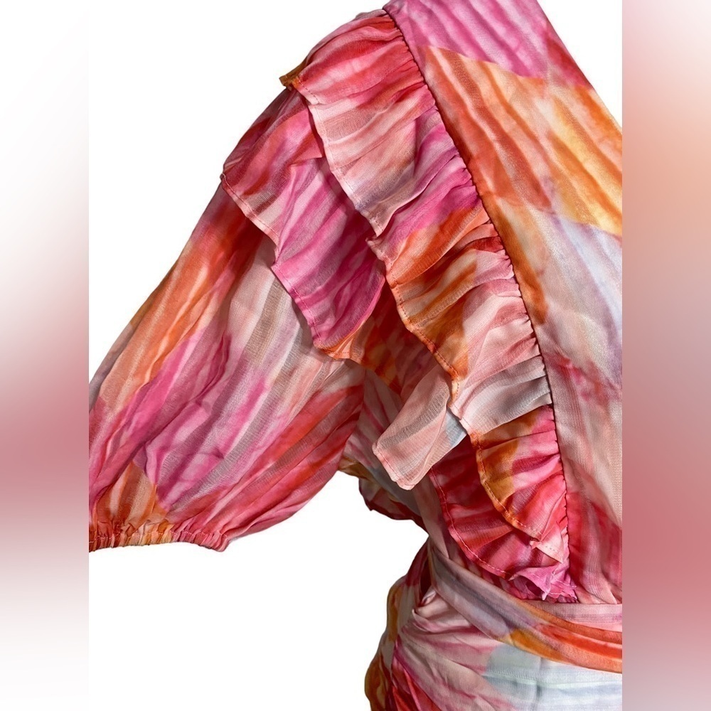 L’ATISTE BY AMY Spring Abstract Ruffle Mini Dress NWT - Picture 4 of 16